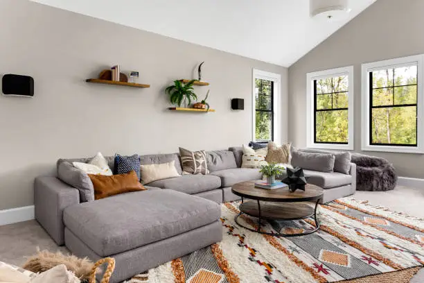 Spacious modern living room in a redeveloped housing society apartment in Mira Road